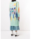embroidered open-front cardigan