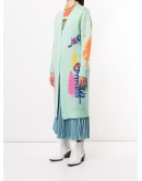 embroidered open-front cardigan