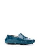 embossed style almond toe loafers