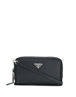 triangle logo plaque crossbody bag