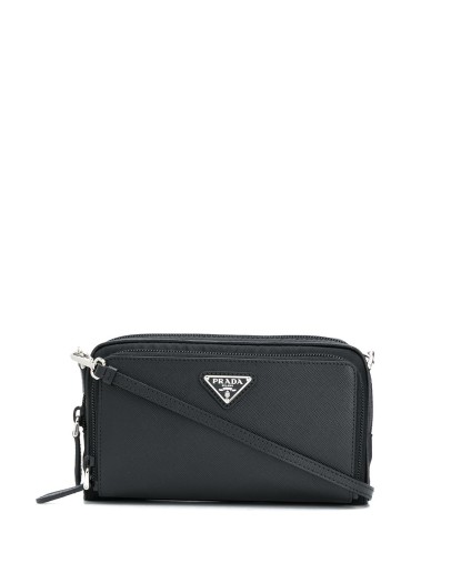 triangle logo plaque crossbody bag