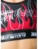 Burn Fast flame print sports bra