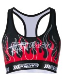 Burn Fast flame print sports bra