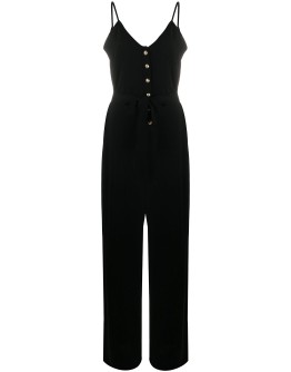 button-up sleeveless jumpsuit