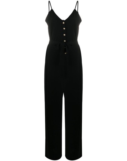 button-up sleeveless jumpsuit