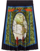 map print pleated skirt