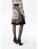 map print pleated skirt