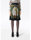 map print pleated skirt
