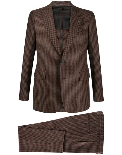 two-piece houndstooth pattern suit