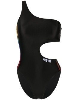 gradient three-stripes asymmetric swimsuit