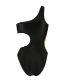 gradient three-stripes asymmetric swimsuit