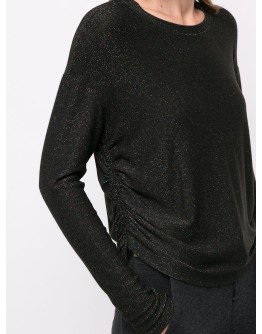 metallic-detail performance top