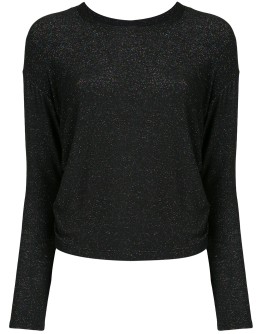 metallic-detail performance top