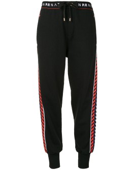panelled drawstring-waist trousers
