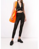 cross-over panelled cropped top