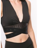 cross-over panelled cropped top