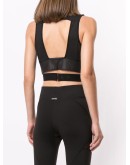 cross-over panelled cropped top