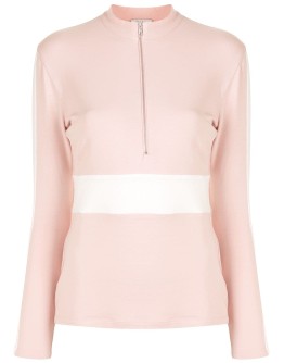 front-zip color-block performance top