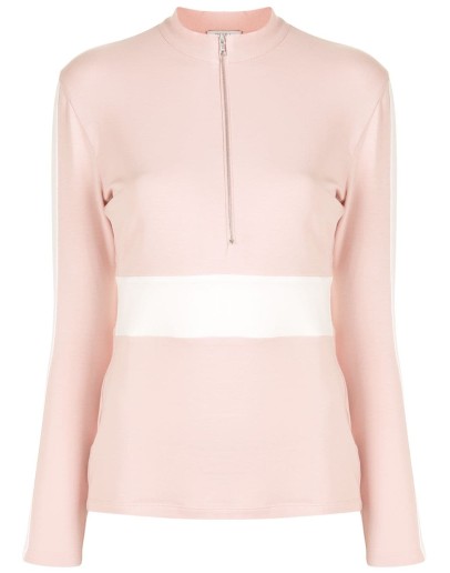 front-zip color-block performance top