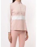front-zip color-block performance top