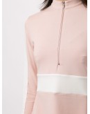 front-zip color-block performance top