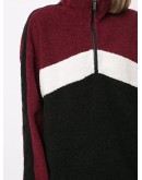 color-block front-zip top
