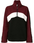 color-block front-zip top