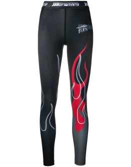 flame print cropped performance leggings