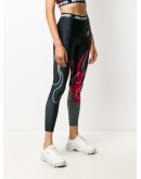 flame print cropped performance leggings