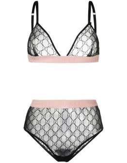 GG embroidered lingerie set
