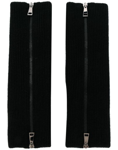 zipped rib-knit sleeves