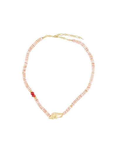 shell-pendant beaded necklace