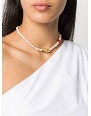 shell-pendant beaded necklace