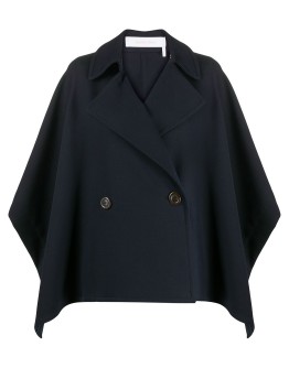 double-breasted cape coat