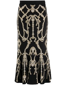 jewelled motif knitted skirt