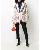 paisley-pattern cardi-coat