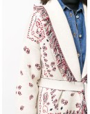 paisley-pattern cardi-coat