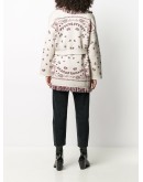 paisley-pattern cardi-coat