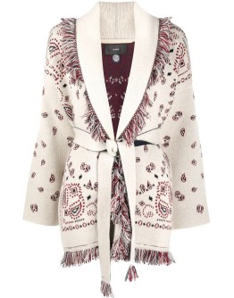 paisley-pattern cardi-coat