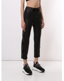 drawstring-waist crop trousers