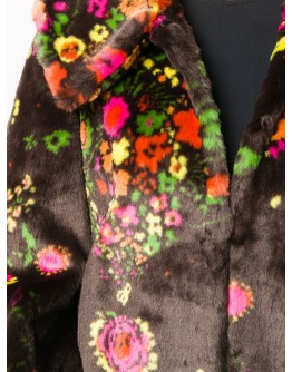 Weston floral faux-fur coat