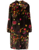 Weston floral faux-fur coat