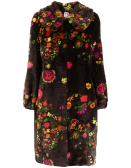 Weston floral faux-fur coat