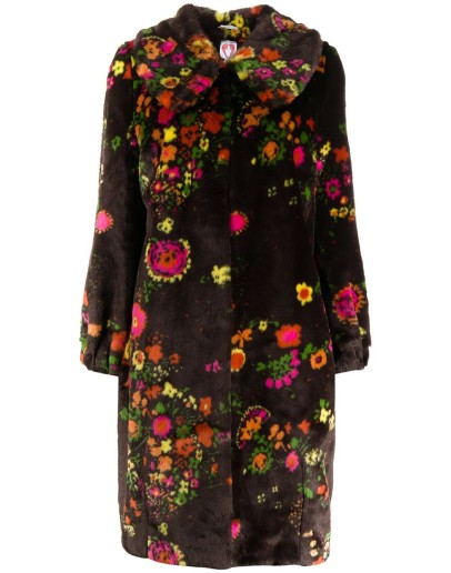 Weston floral faux-fur coat