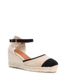 two-tone wedge espadrilles