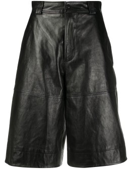 high-waisted knee-length shorts