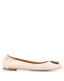 Multi-logo Elastic ballerinas