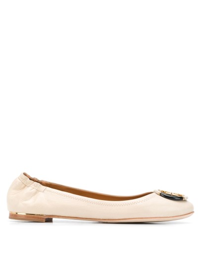 Multi-logo Elastic ballerinas