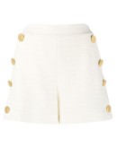 high-waisted tweed shorts