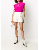 high-waisted tweed shorts